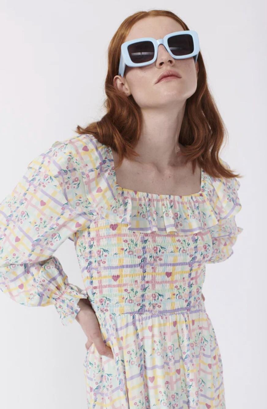 Olivia Rubin Ianthe Trellis Floral Heart Spring Smocked Dress Size 6